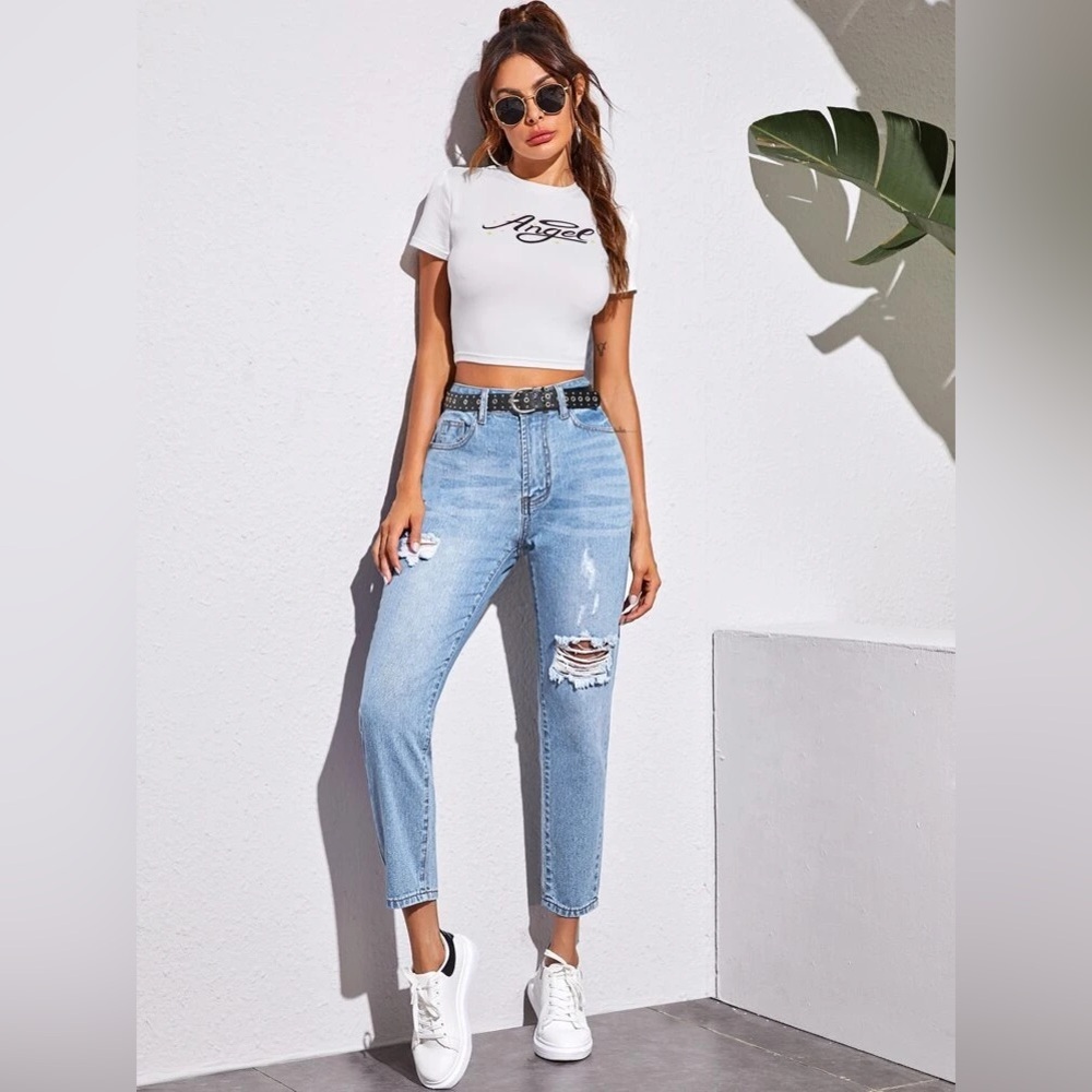 SHEIN High Rise Mom Jeans
